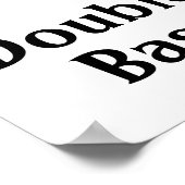 I Love Double Bass赤いハートof Music Notes ポスター (角)