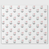 I Love Double Bass赤いハートof Music Notes ラッピングペーパー (フラット)