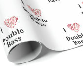 I Love Double Bass赤いハートof Music Notes ラッピングペーパー (ロールコーナー)