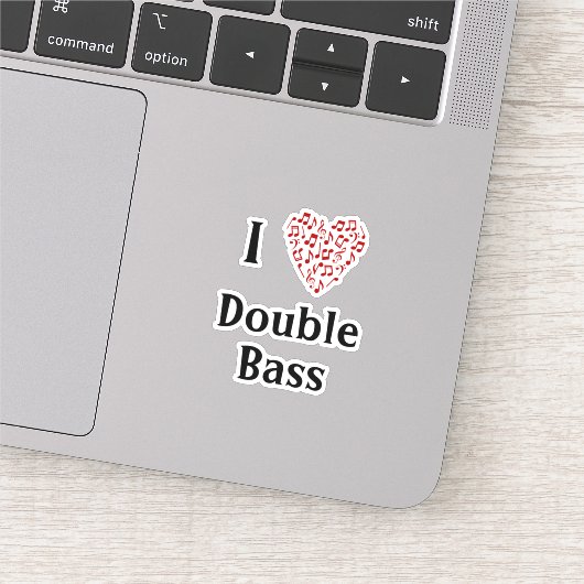 I Love Double Bass赤いハートof Music Notes Vinyl シール (詳細)
