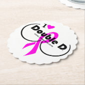 I LOVE Double D on White Coaster ペーパーコースター (アングル)