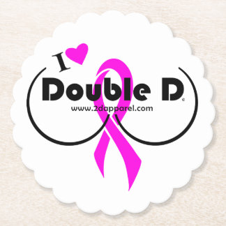 I LOVE Double D on White Coaster ペーパーコースター