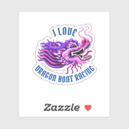 I Love Dragon Boat Racing Pink & Purpleロゴ シール