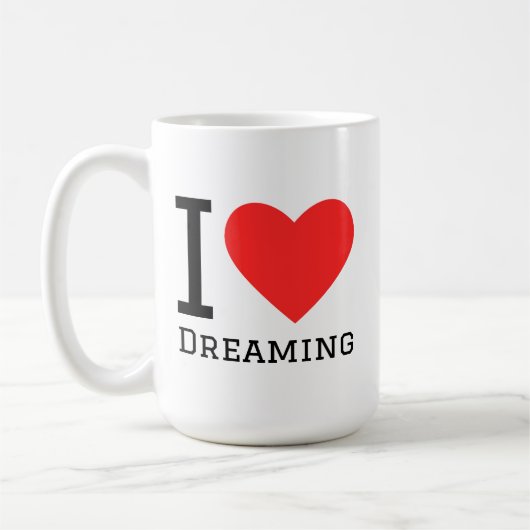 I love dreaming square sticker コーヒーマグカップ (左)