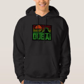 I Love Dubai Cool Retro Dubai Sunset Illustration  パーカ (正面)
