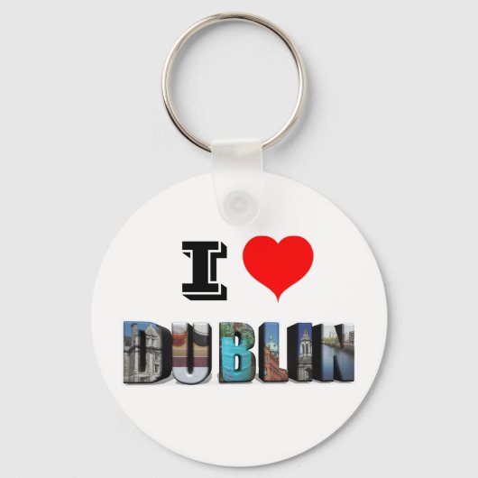 I Love Dublin Ireland 3D Travel Photo キーホルダー (正面)