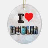 I Love Dublin Ireland 3D Travel Photo セラミックオーナメント (左)
