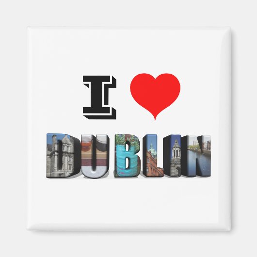 I Love Dublin Ireland 3D Travel Photo マグネット (正面)