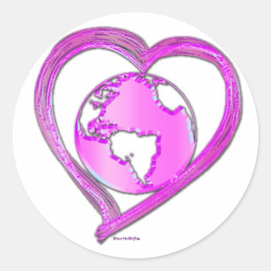I LOVE EARTH (ピンク)シリーズ ラウンドシール