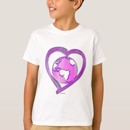 I LOVE EARTH （ピンク）シリーズ Tシャツ (正面)