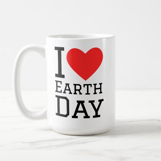 I love earth day square sticker コーヒーマグカップ (左)
