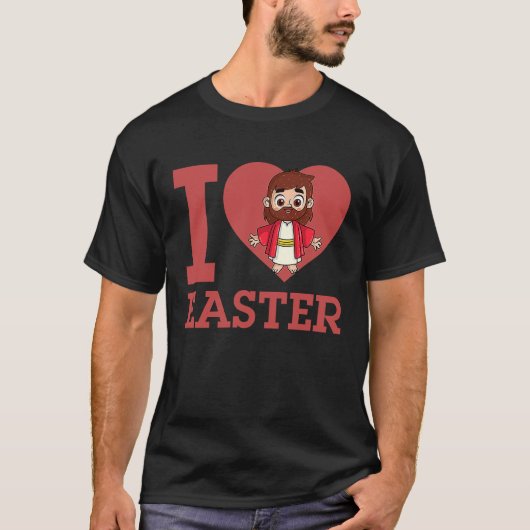 I Love Easter I Heart Easter Christian Jesus Chris Tシャツ (正面)