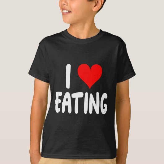 I Love Eating Food - Heart - Tシャツ (正面)