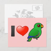 I Love Eclectus Parrots （男性） ポストカード (正面/裏面)