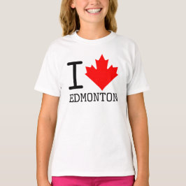 I Love Edmonton, Alberta Canada Maple Leaf Girl Tシャツ