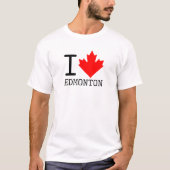 I Love Edmonton, Alberta Canada Maple Leaf Tシャツ (正面)