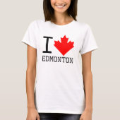 I Love Edmonton, Alberta Canada Maple Leaf Women Tシャツ (正面)