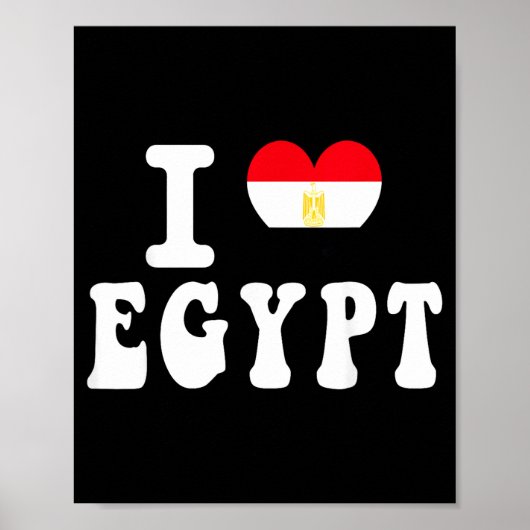 I Love Egypt Heart Flag Retro Travel Souvenir ポスター (正面)
