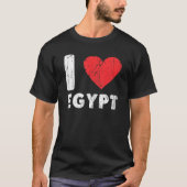 I Love Egypt Iハートエジプト家族旅行エジプトFla Tシャツ (正面)