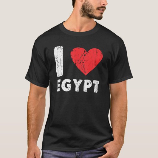 I Love Egypt Iハートエジプト家族旅行エジプトFla Tシャツ (正面)