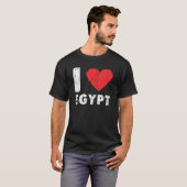 I Love Egypt Iハートエジプト家族旅行エジプトFla Tシャツ (正面フル)