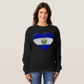 I love El Salvador National Flag Pride Heart スウェットシャツ (正面フル)