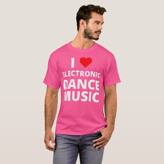 I Love Electronic Dance Music With A Red Heart Edm Tシャツ (正面フル)