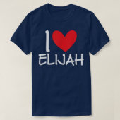 I Love Elijah Name Heart Personalized Men Guy BFF  Tシャツ (デザイン正面)