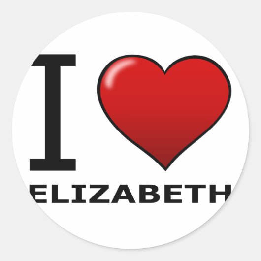 I LOVE ELIZABETH,NJ - NEW JERSEY ラウンドシール (正面)