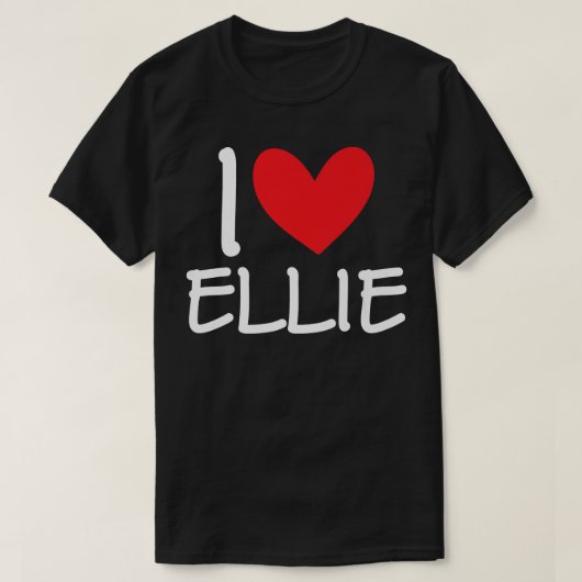 I Love Ellie Name Personalized Girl Woman BFF Frie Tシャツ (デザイン正面)