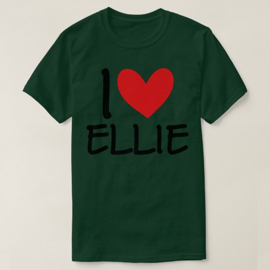 I Love Ellie Name Personalized Girl Woman Bff Frie Tシャツ (デザイン正面)