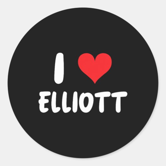 I Love Elliott -ハート ラウンドシール (正面)