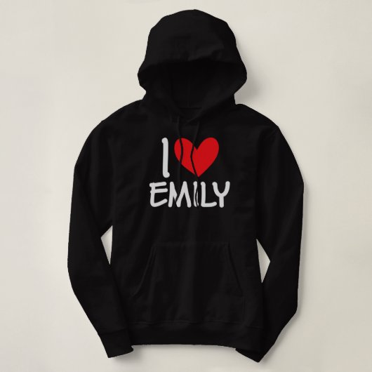 I Love Emily Name Personalized Girl Woman BFF パーカ (デザイン正面)