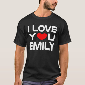 I Love Emily Red Heart to say Honey I love you Tシャツ