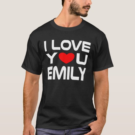 I Love Emily Red Heart to say Honey I love you Tシャツ (正面)