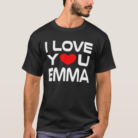 I Love Emma Red Heart to say Honey I love you Tシャツ (正面)