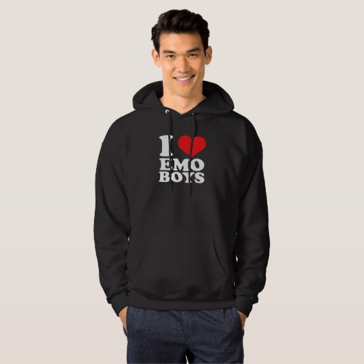 I Love Emo Boys パーカ (正面フル)