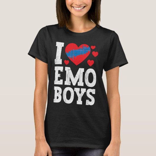 I Love Emo Boys  emo boys Tシャツ (正面)