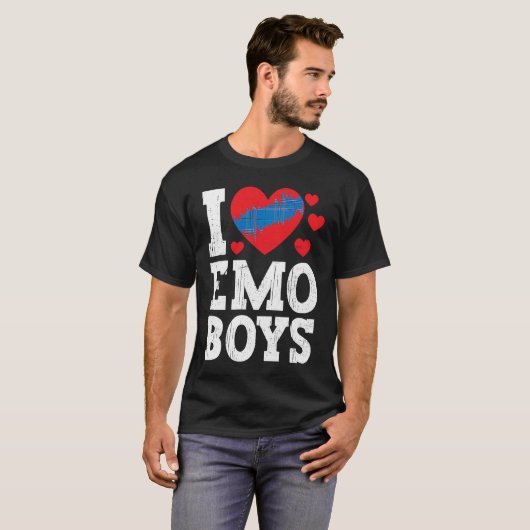 I Love Emo Boys  emo boys Tシャツ (正面フル)