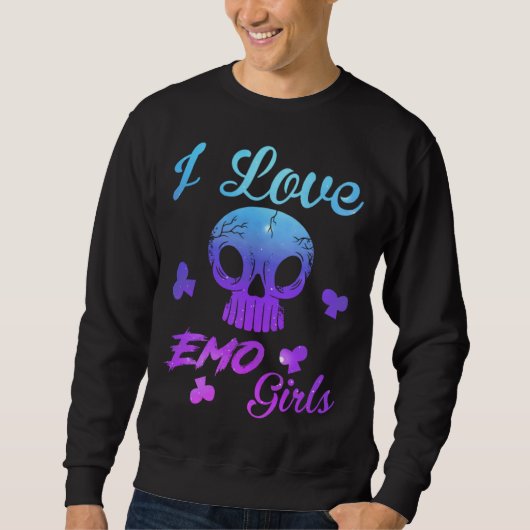 I Love Emo boys  I Love Emo girls  Emo Goth Matchi スウェットシャツ (正面)