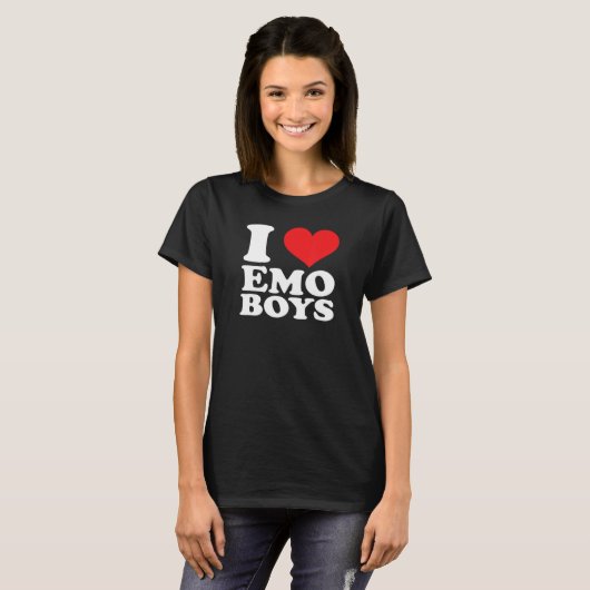 I Love Emo Boys Tシャツ (正面フル)