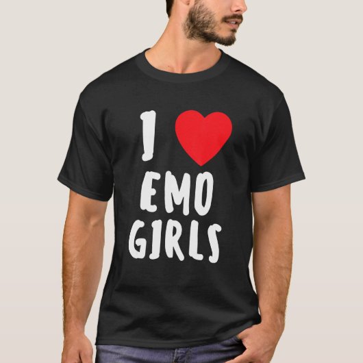 I Love Emo Girls IハートEmo Girls 14 Tシャツ (正面)