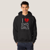 I Love Emo Girls IハートEmo Girls 1 パーカ (正面フル)