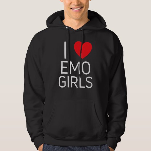 I Love Emo Girls IハートEmo Girls 1 パーカ (正面)