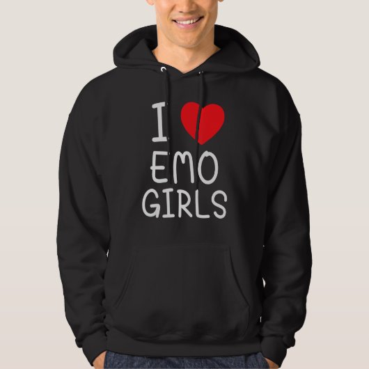 I Love Emo Girls IハートEmo Girls 20 パーカ (正面)