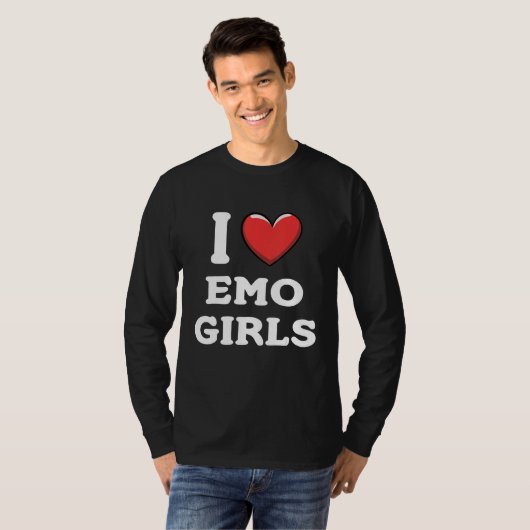I Love Emo Girls Tシャツ (正面フル)