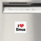 I Love Emus - Emu & Ostrich Lover マグネット (インサイチュ (食洗機))