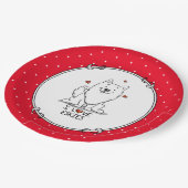 I love Eskies (I love American Eskimo Dogs) – かわいい ペーパープレート (アングル)