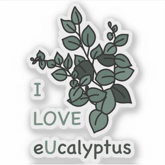 I LOVE eUcalyptusシール シール (正面)