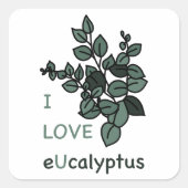 I LOVE eUcalyptusシール スクエアシール (正面)
